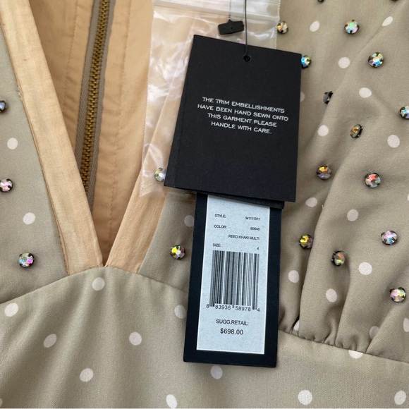 Marc By Marc Jacobs Josephine Dress Polka Dot Crystal Accents Silk dress Size 4 - Picture 7 of 14